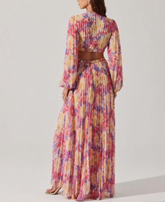 ASTR the Label Women's Revery Pleated Maxi Dress Macy's