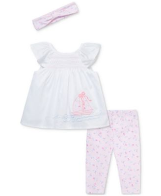 Little Me - Baby Girls Rosy Breeze Cotton Tunic, Leggings & Headband, 3 Piece Set