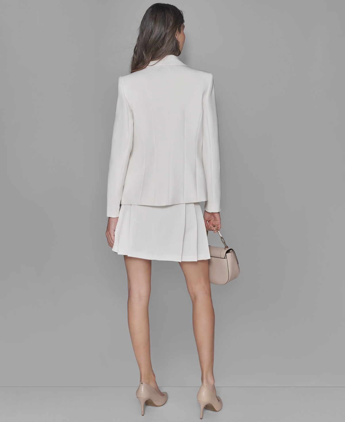 Karl Lagerfeld Women's Notched-lapel Single-button Blazer In Soft White