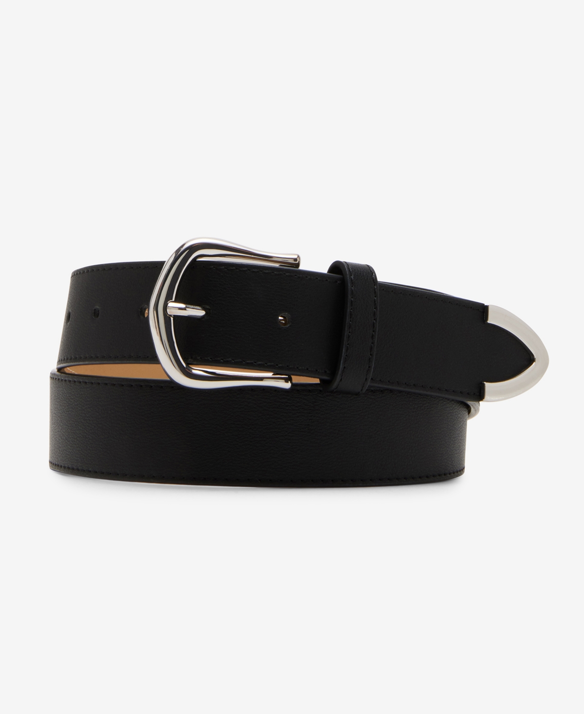 Textured Faux-Leather Belt - Ivory