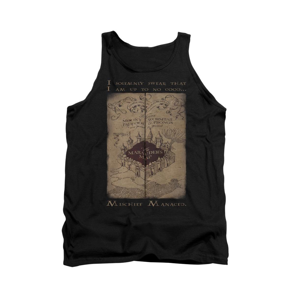 Mens Marauders Map Words Adult Tank Top - Black