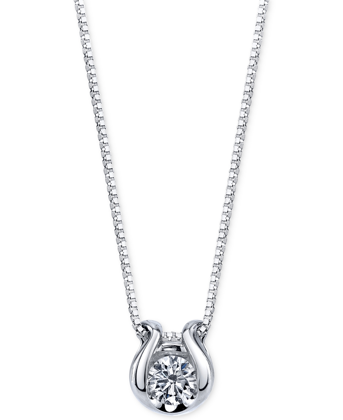 Diamond Accent Pendant Necklace in 14k White Gold