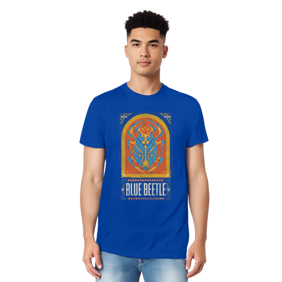 Mens Archway Short Sleeve Adult Tee / T-Shirt - Medium blue