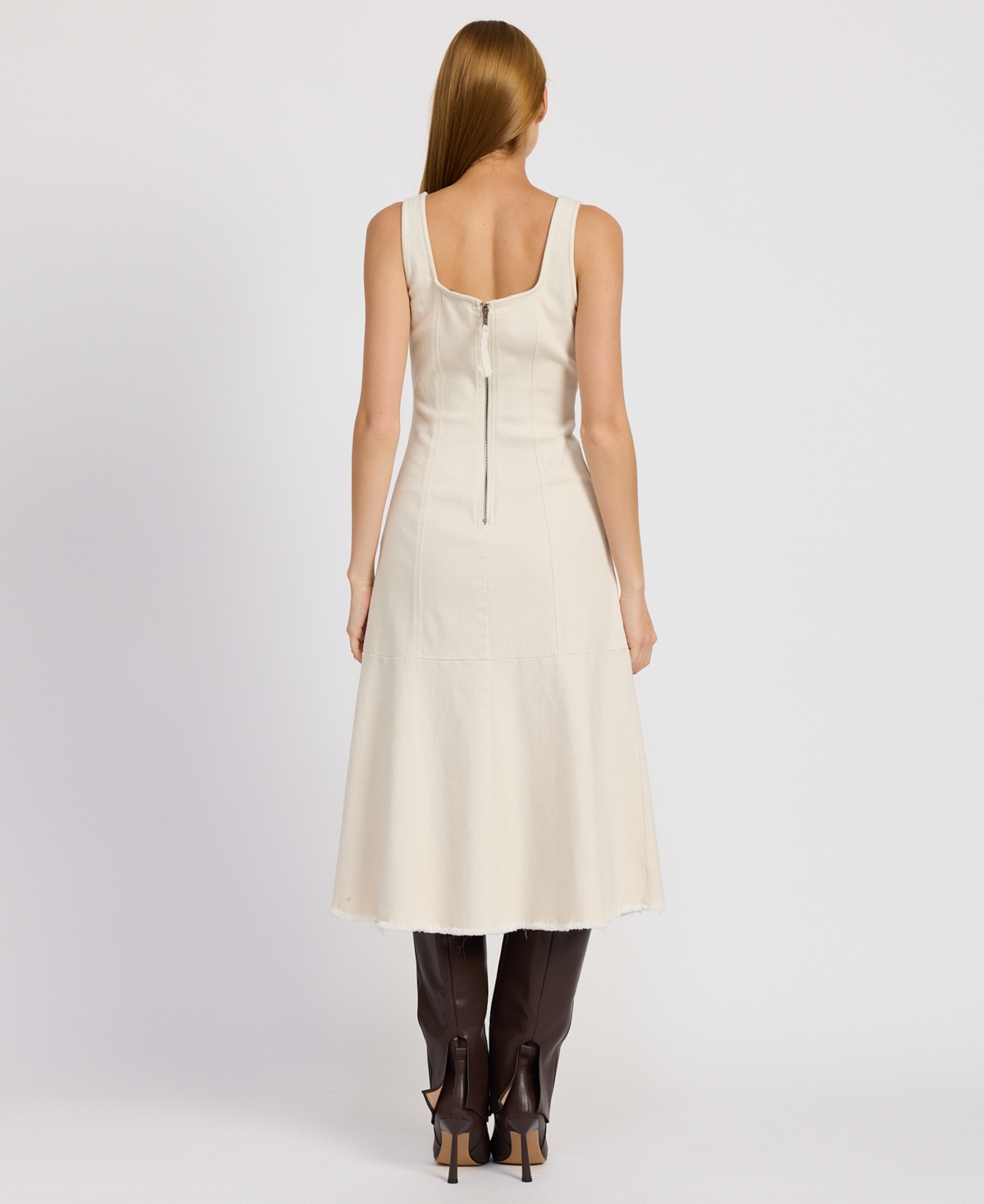 En Saison Women's Gwendolyn Denim Midi Dress In Off White