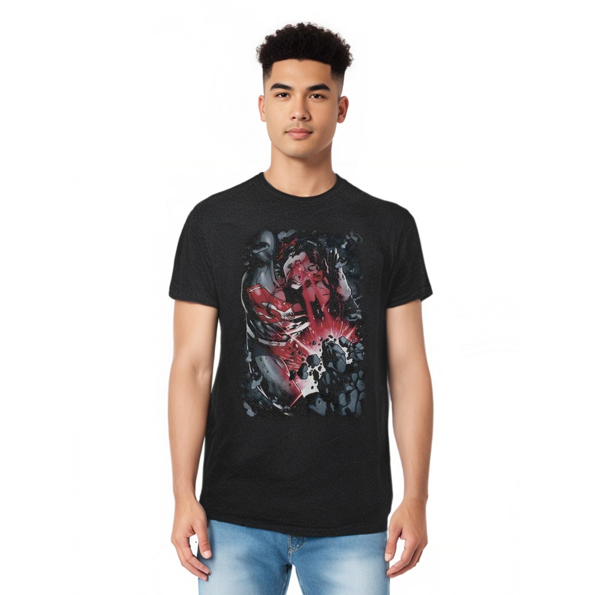 Mens Heat Blast Adult Heather Tee / T-Shirt - Black