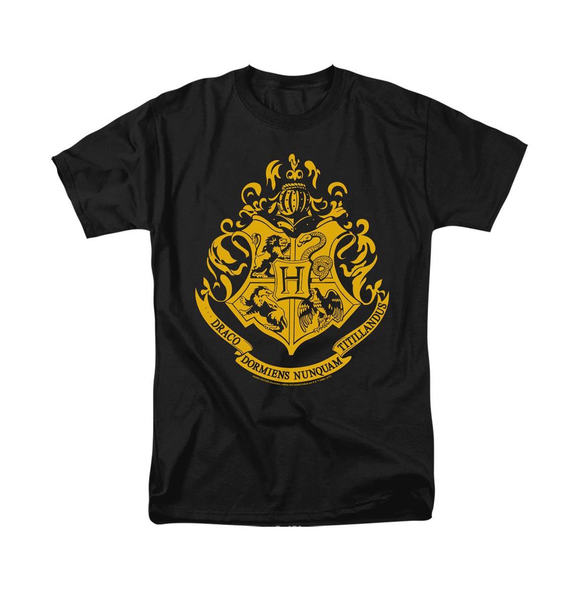 Mens Hogwarts Crest Short Sleeve Adult Tee / T-Shirt - Black