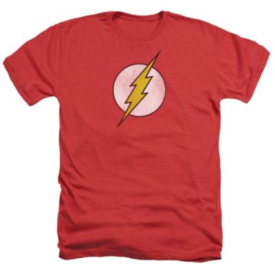 Dc Mens DC Comics Flash Flash Logo Distressed Adult Heather Tee / T-Shirt