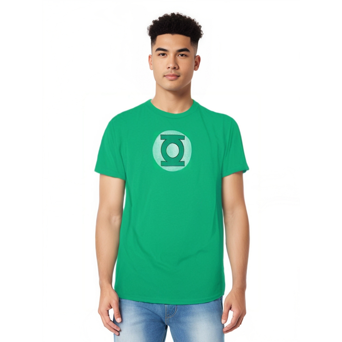 Dc Green Lantern Mens Dc Comics Green Lantern Green Lantern Logo Distressed Short Sleeve Adult Tee / T-Shirt - Medium green