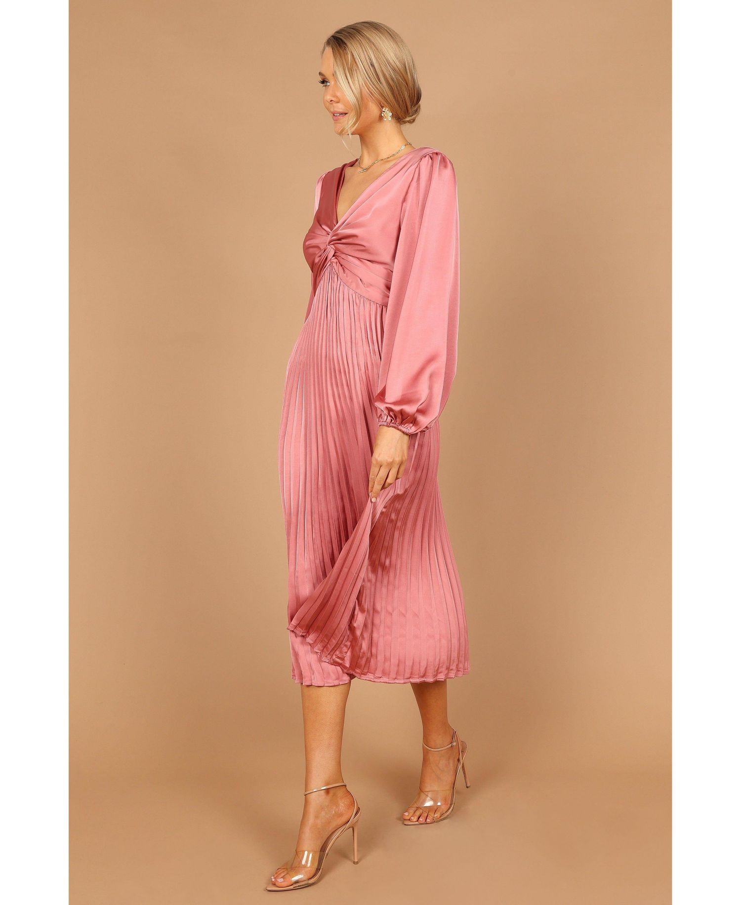 Women's Noelle Twist Front Pleated Midi Dress