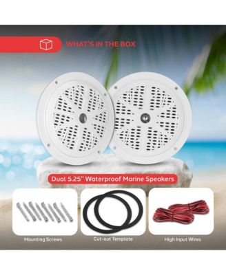 5.25-Inch Marine Component Speakers, 100 Watts, White