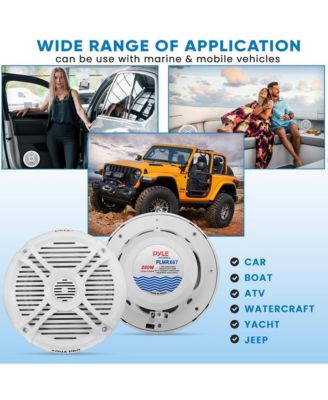 6.5-Inch Component Marine Speakers, 250 Watts, White