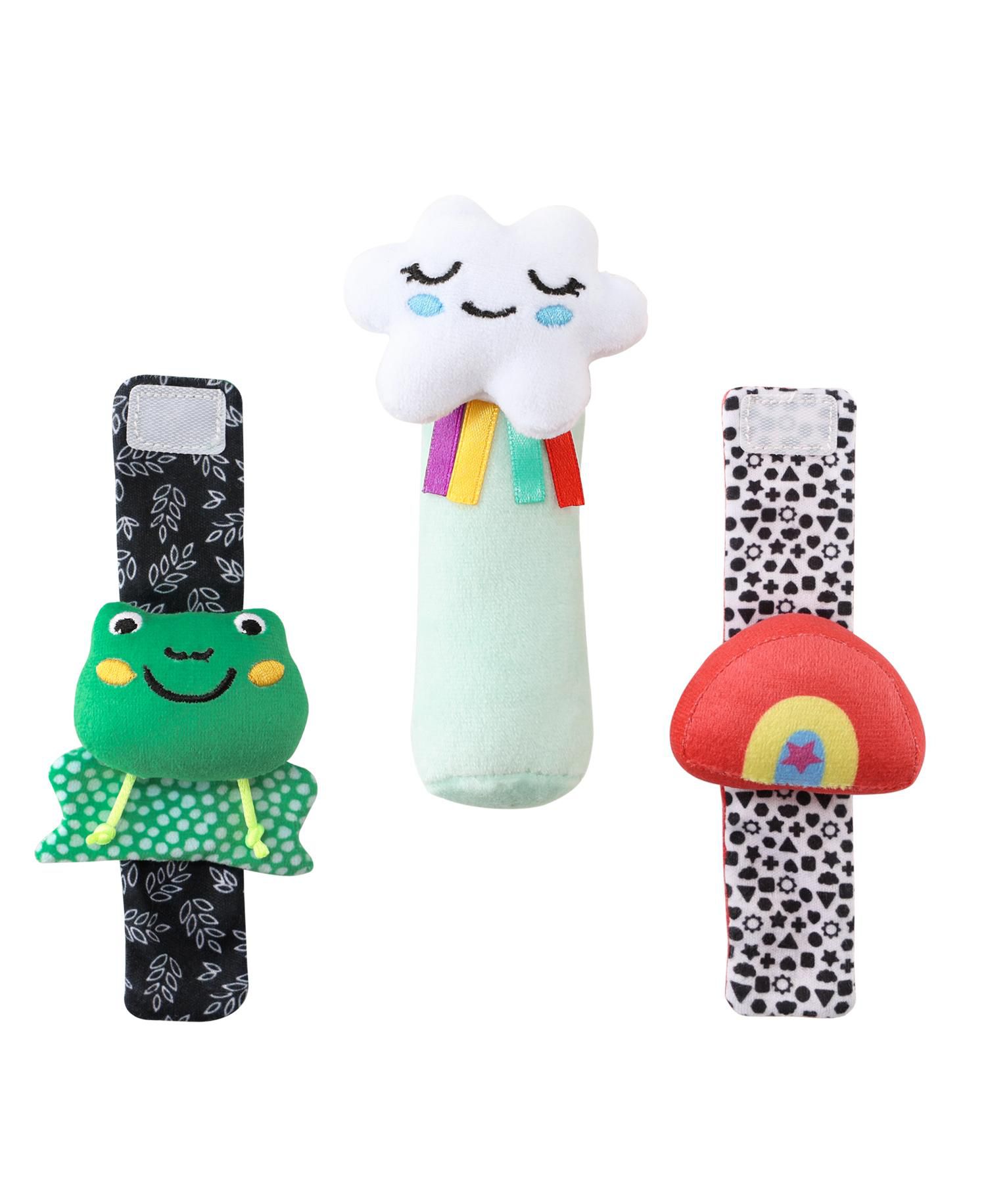 Montessori Baby Rattle Socks and Wrist Rattle Set, 5 Piece