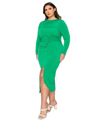 Plus Size Estelle Ruched Bodycon Midi Dress