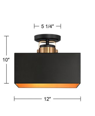 Artemis Semi Flush-Mount Ceiling Light with Modern 2-Light Metal Fixture for Kitchen or Foyer