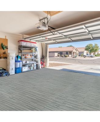 3/8-Inch Thick 96 Sq. Ft. Wood Grain Floor Foam EVA Interlocking Mats Tiles w/ Borders - for Home, Playroom, Basement, Trade Show