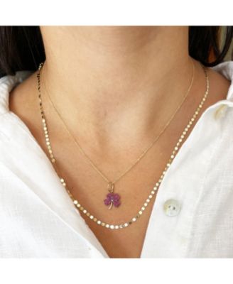Ruby Clover Charm 14K Gold