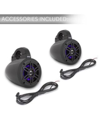 4'' Waterproof Marine Tower Speakers with LED Lights, 300W, Black