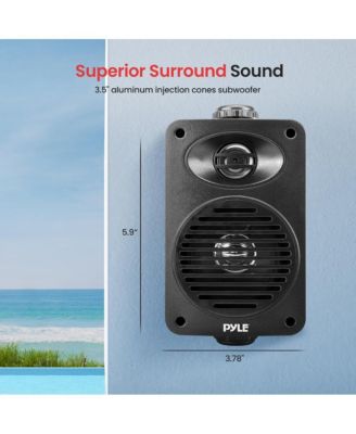 3.5” 2-Way Bluetooth Wireless Speaker System - Waterproof, 200W Max Power, 1/2” Tweeter, Compact Design