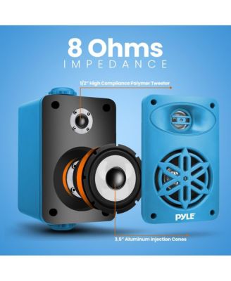 3.5” 2-Way Bluetooth Wireless Speaker System - Waterproof, 200W Max Power, 1/2” Tweeter, Compact Design