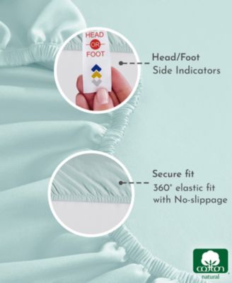 Deep Pocket Soft Cotton Sateen Fitted Sheet Only, Twin XL