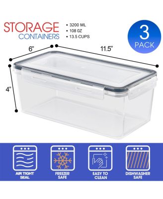 3 Pack (108oz/13.5cups) Airtight Food Storage Containers with Lids