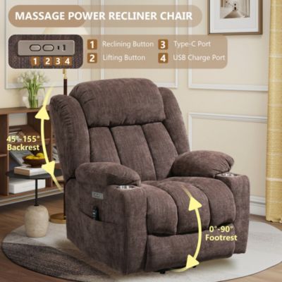 One Pack chenille fabric  Heavy Duty Motion Mechanism Up to 350 LBS Power Lift Recliner Chair