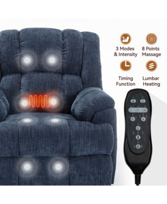 Dual Motor Heat Massage Infinite Position Up to 350 LBS Electric Power Lift Recliners with Power-Remote