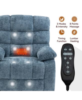 Lift Recliner Chair Heat Massage Dual Motor Infinite Position Up to 350 LBS Large Electric Power Lift Recliners with Power-Remote