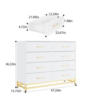 8 Drawer Dresser for Bedroom with Deep Drawers