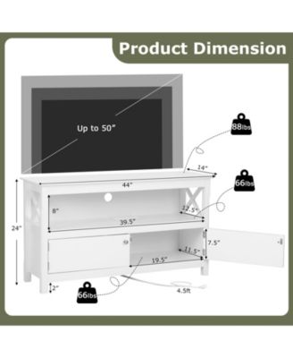 TV Stand Entertainment Center with Charging Station for TVs up to 50 Inch
