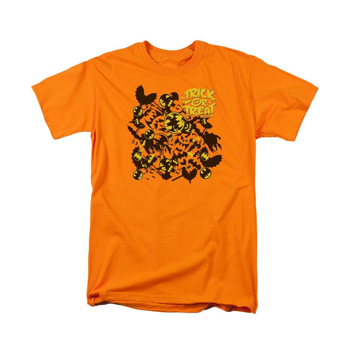 Men's Trick Or Treat Collage Short Sleeve Adult Tee / T-Shirt - Orange
