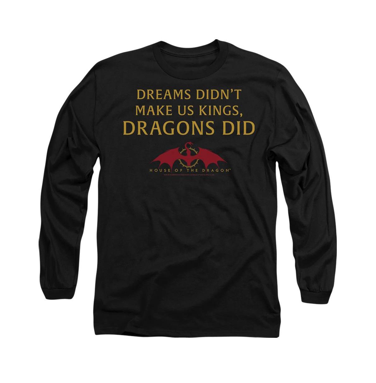 Men's Not Dreams Long Sleeve Adult Tee / T-Shirt - Black