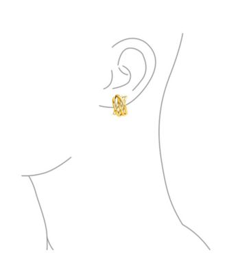 Classic Celtic Knot Clip-On Earrings Two Tone For Non-Pierced Ears Gold Plated