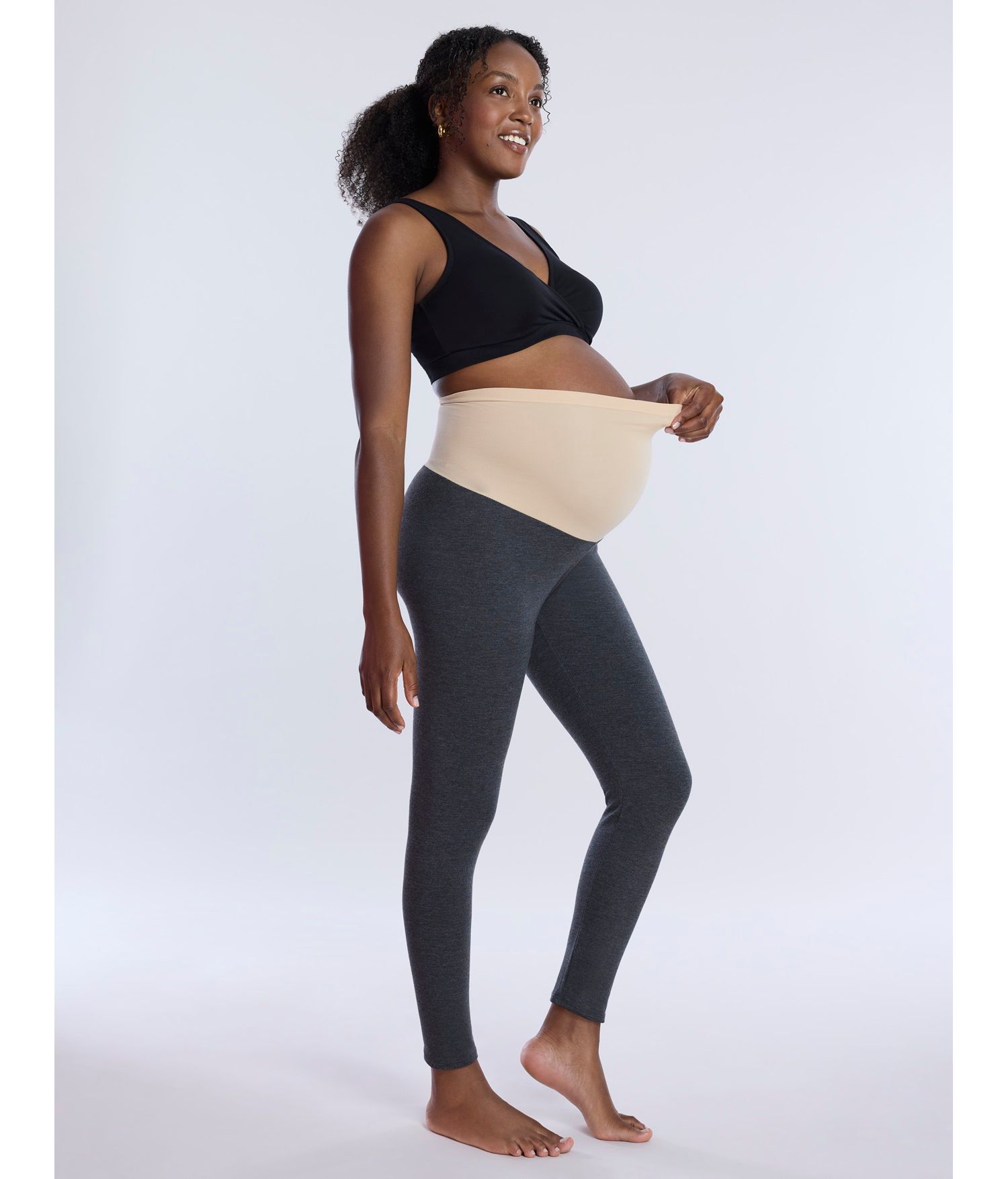 Plus Size Essential Stretch Secret Fit Over the Belly Tights - Motherhood