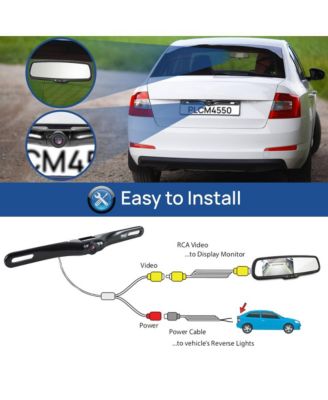 Car Camera & Rearview Mirror Display Kit, 4.3'' LCD, Waterproof Backup Camera