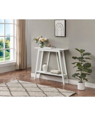 Conway Console Table Functional Narrow Wood Accent Entryway Table with Storage Shelf