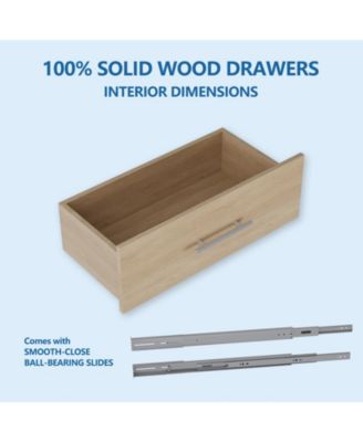 Short Tower Wood Built In Closet Organizer Unit, Wood Closet Organizer Starter Kit, Mounted Closet Systems with 2 Drawers