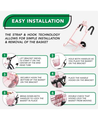 ProSource Wire Bike Basket, Pink