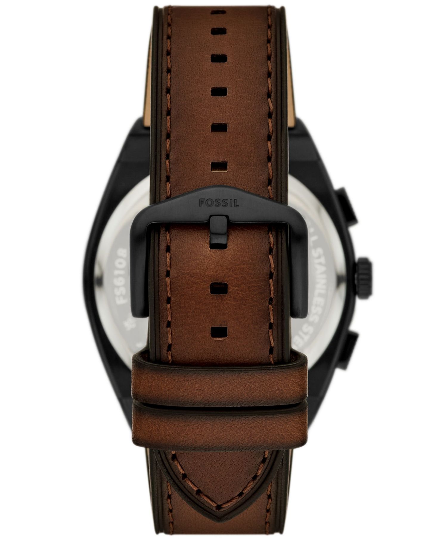 Men's Everett Chronograph Brown Leather Watch, 44mm