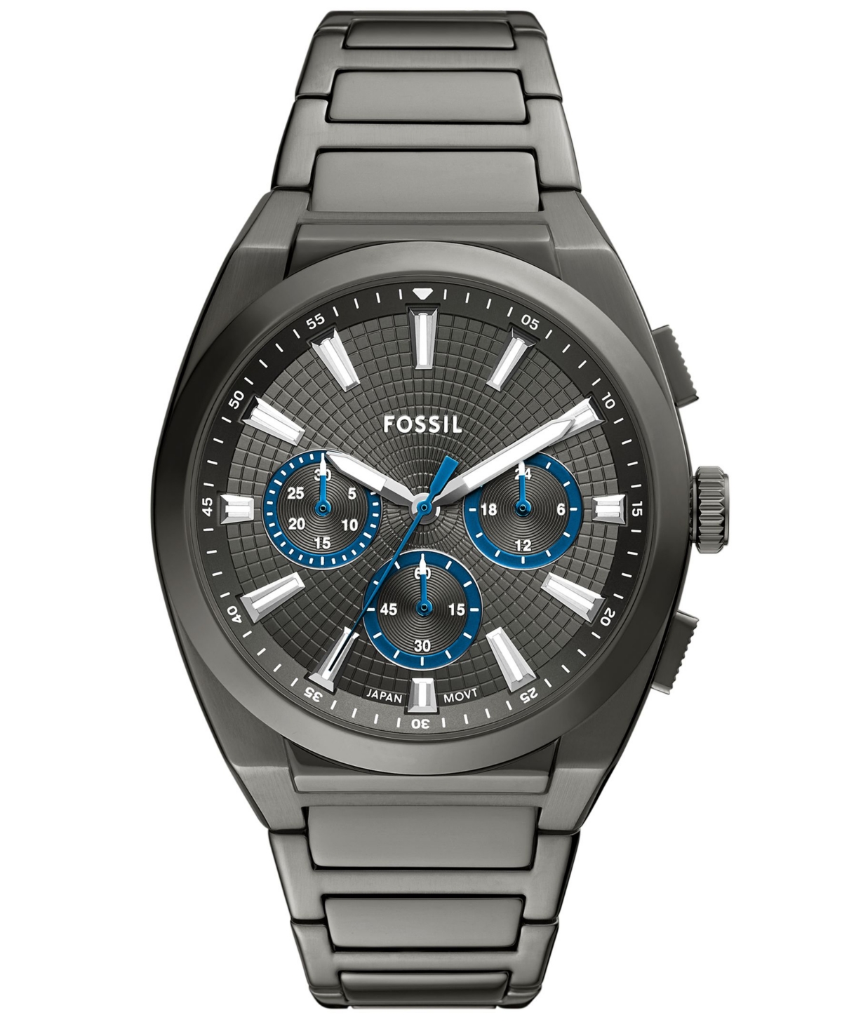 Fossil Men's Everett Chronograph Smoke Stainless Steel Watch, 44mm In Smoke