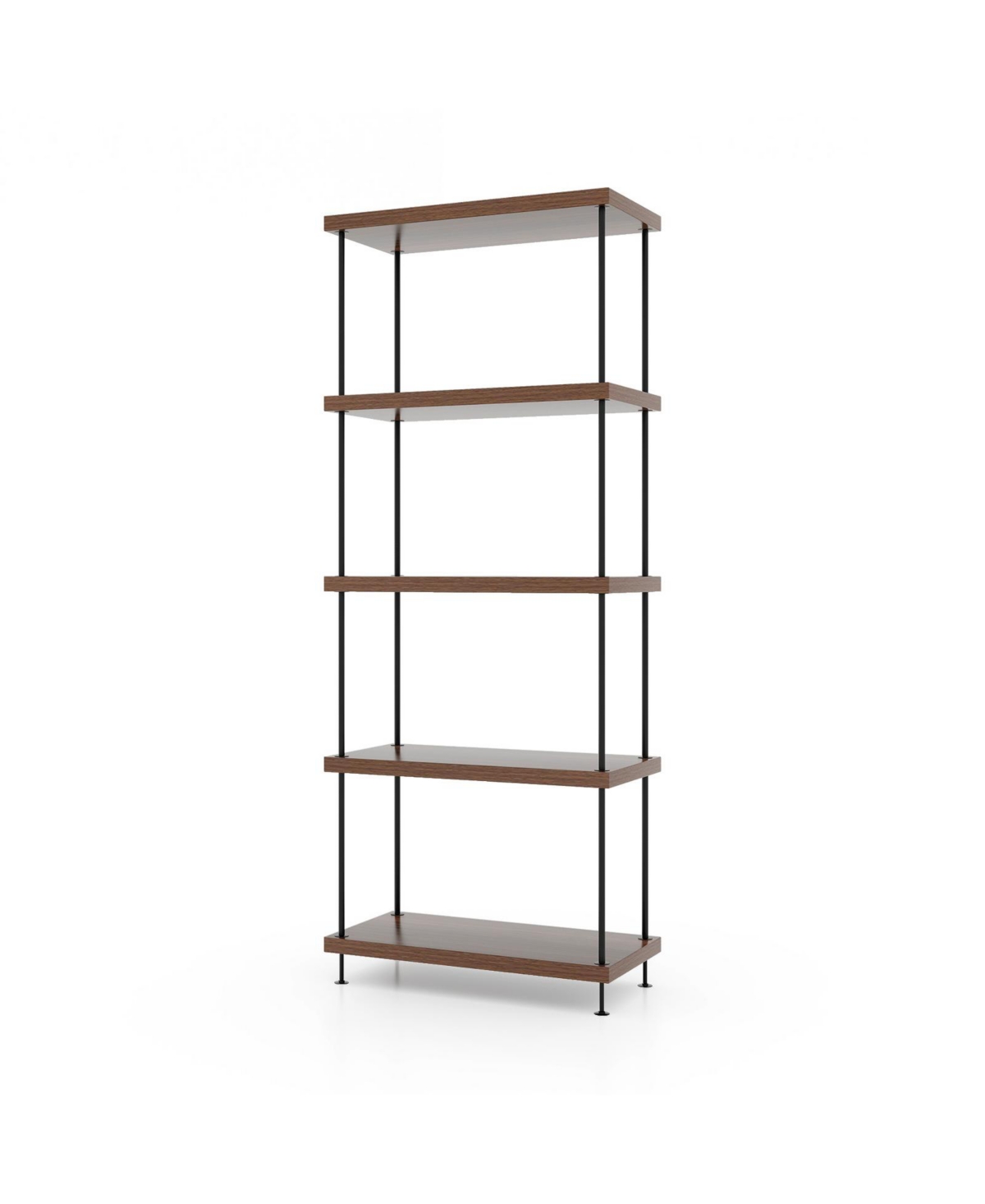 5-Tier Multipurpose Display Rack with Metal Frame-5-Tier - Brown