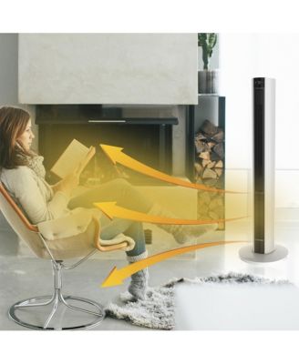 All Season Comfort Remote Control Tower Fan and Heater, White (2 Pack)