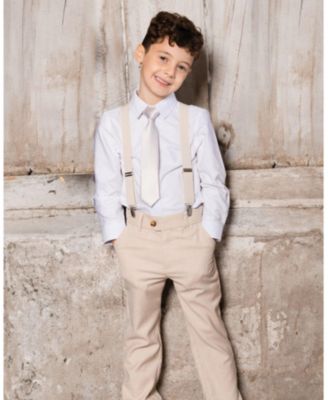 Boy Neck Tie Light Taupe Striped - Toddler|Child