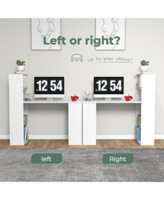 Computer Desk Writing Workstation Office with 6-Tier Storage Shelves