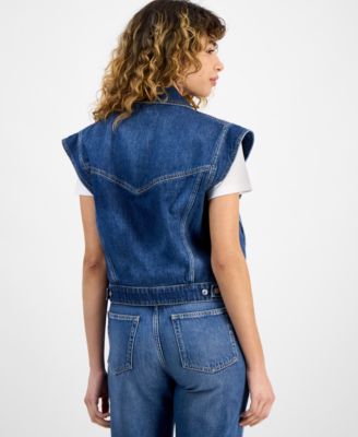 Women's Extended-Shoulder Denim Vest