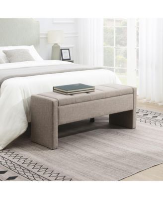 Modern Upholstered Bed End Bench with Storage