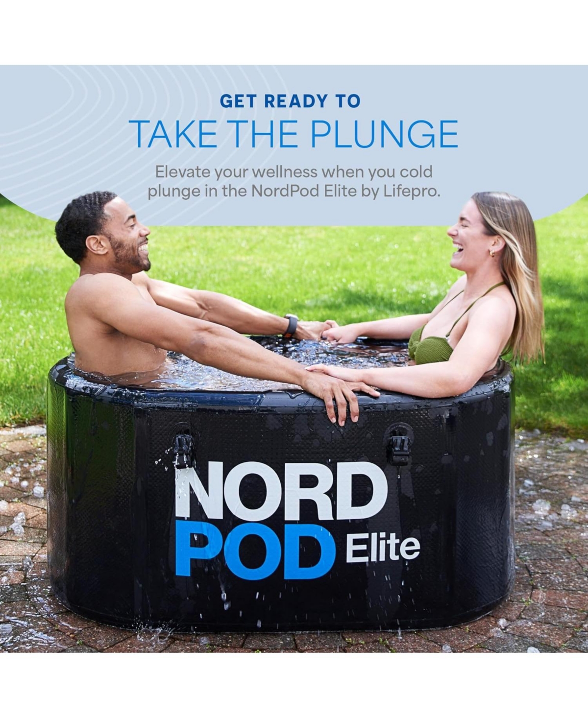 LifePro NordPod Elite Recovery Ice Tub – 2-Person Portable Cold Plunge Bath for Athletes with All-Weather Lid & Air Pump