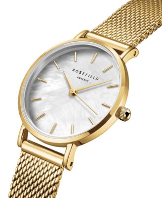 Small Edit Women's Gold Tone Stainless Steel Mesh Bracelet Watch 26mm