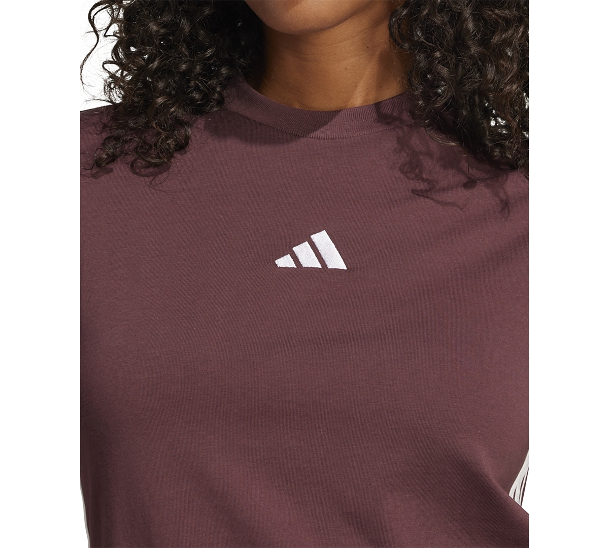 Adidas Originals Women's Essentials 3-stripes Cotton T-shirt In Ruby