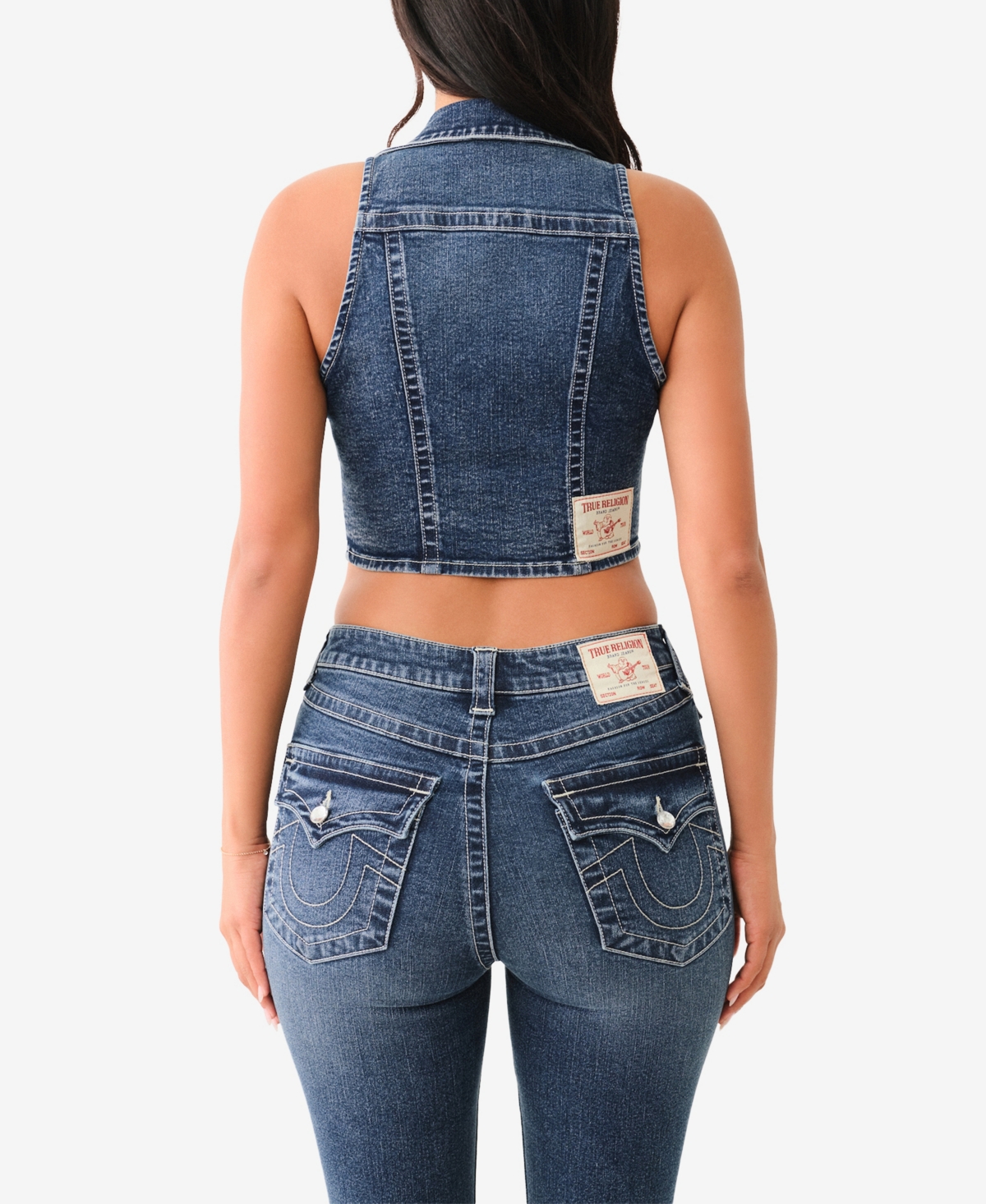 TRUE RELIGION WOMEN'S CRYSTAL HALTER NECKLINE VEST 